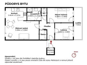Prodej bytu 3+kk, Praha - Prosek, Vysočanská, 73 m2