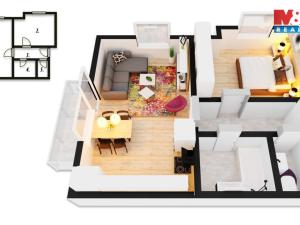 Pronájem bytu 2+kk, Pardubice, Na Spravedlnosti, 52 m2