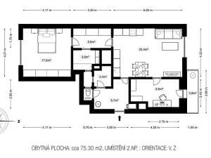 Pronájem bytu 3+1, Havlíčkův Brod, Smetanovo náměstí, 75 m2