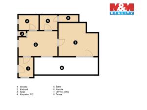 Pronájem bytu 1+1, Pchery, Okružní, 50 m2