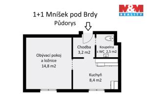 Prodej bytu 1+1, Mníšek pod Brdy, Rudé armády, 31 m2