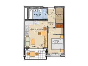 Prodej bytu 2+kk, Praha, Chilská, 41 m2