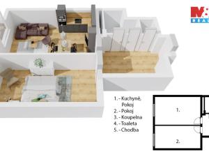 Prodej bytu 2+kk, Praha - Libeň, Andrštova, 49 m2