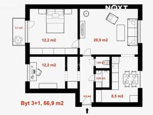 Prodej bytu 3+1, Břeclav, Na Valtické, 67 m2