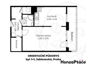 Prodej bytu 1+1, Praha - Střížkov, Jablonecká, 47 m2