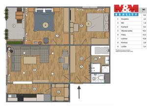 Prodej bytu 3+1, Neveklov, Rákosníkova, 68 m2