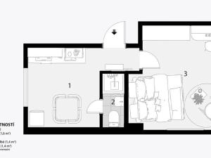 Prodej bytu 1+1, Brno, Šeránkova, 27 m2