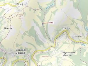 Dražba lesa, Benešov u Semil, 1964 m2