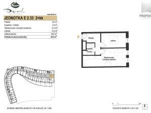 Prodej bytu 2+kk, Brno, Bystrcká, 50 m2