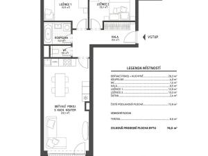 Prodej bytu 3+kk, Praha - Kbely, Plzákova, 73 m2
