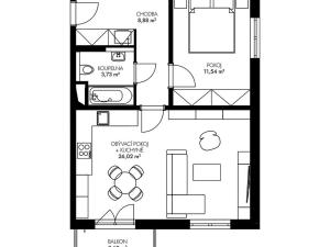 Prodej bytu 2+kk, Praha, 54 m2