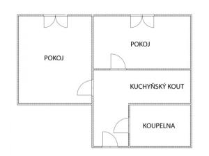Pronájem bytu 1+1, České Velenice, Sídliště na Sadech, 38 m2