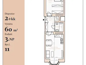 Pronájem bytu 2+kk, Praha - Vinohrady, 60 m2