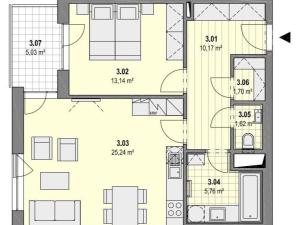 Pronájem bytu 2+kk, Ostrava - Moravská Ostrava, náměstí Biskupa Bruna, 58 m2