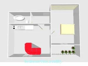 Pronájem bytu 2+kk, Brno, Hrázka, 44 m2