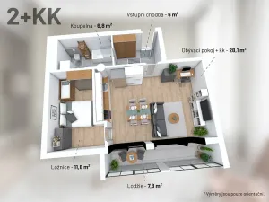 Pronájem bytu 2+kk, Třebíč, Tomáše Bati, 55 m2