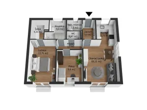 Pronájem rodinného domu, Košťany, 84 m2