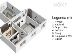 Prodej bytu 3+1, Adamov, Komenského, 65 m2