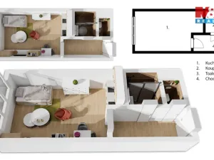 Prodej bytu 1+kk, Praha - Malešice, Počernická, 25 m2