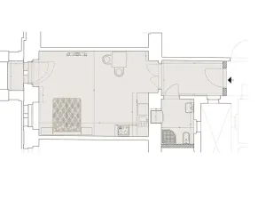 Pronájem bytu 1+kk, Praha - Nové Město, Lípová, 33 m2