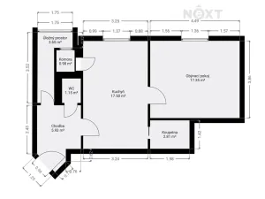 Pronájem bytu 2+kk, Praha - Nusle, Na Jezerce, 51 m2