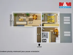 Prodej bytu 2+1, Ústí nad Labem - Bukov, Bratří Čapků, 52 m2