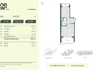 Prodej bytu 2+kk, Praha - Libeň, Na kopečku, 50 m2