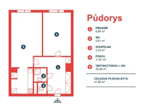 Pronájem bytu 2+kk, Praha - Háje, Emilie Hyblerové, 42 m2