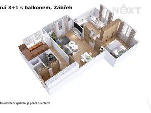 Pronájem bytu 3+1, Zábřeh, Křížkovského, 62 m2