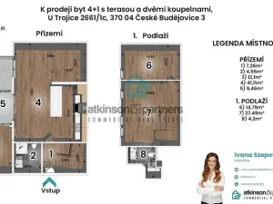 Prodej bytu 4+1, České Budějovice - České Budějovice 3, U Trojice, 116 m2