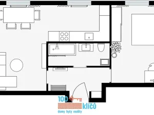 Pronájem bytu 2+1, Mělník, Studentská, 49 m2