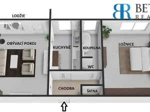 Prodej bytu 2+1, Olomouc, Brněnská, 50 m2
