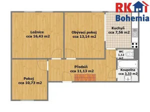 Prodej bytu 3+1, Český Brod, nám. Arnošta z Pardubic, 63 m2