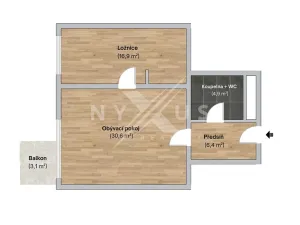 Prodej bytu 2+kk, Praha - Dolní Chabry, K Beranovu, 59 m2