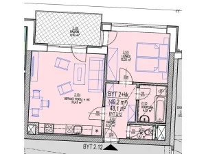 Prodej bytu 2+kk, Brno, Chvalovka, 46 m2