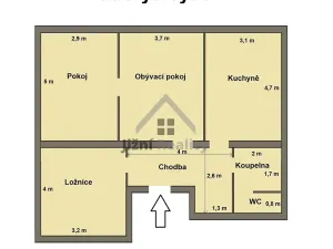 Prodej bytu 3+1, Mladá Vožice, Husovo náměstí, 80 m2