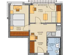 Prodej bytu 2+1, Praha, Bessemerova, 52 m2