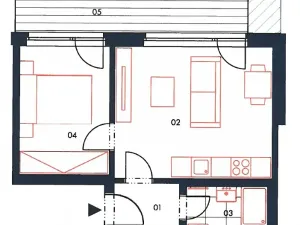 Pronájem bytu 2+kk, Praha - Nusle, Muzikova, 41 m2