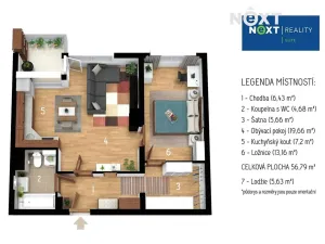 Prodej bytu 2+kk, Brno, Chudčická, 65 m2