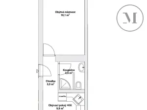 Pronájem bytu 2+kk, České Budějovice, Novohradská, 50 m2