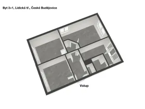 Prodej bytu 3+1, České Budějovice, Lidická tř., 72 m2