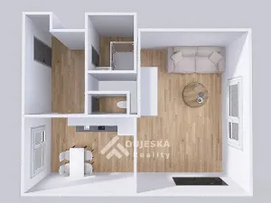 Pronájem bytu 1+1, Boskovice, Hybešova, 46 m2