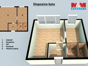 Pronájem bytu 1+1, Zlín, Česká, 33 m2