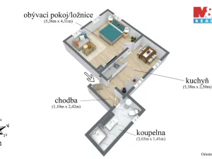 Prodej bytu 1+1, Benešov nad Ploučnicí, Palackého, 40 m2