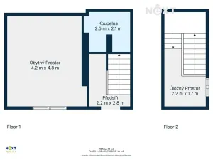 Pronájem bytu 1+kk, Jilemnice, Dolení, 32 m2