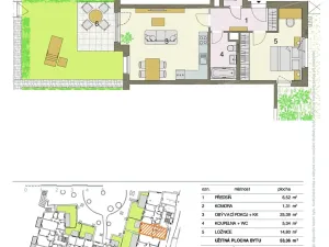 Pronájem bytu 2+kk, Praha - Hloubětín, Krylovecká, 55 m2