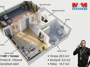 Prodej bytu 1+kk, Praha, Vřesová, 28 m2