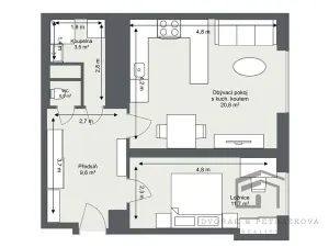 Pronájem bytu 2+kk, Praha - Břevnov, Nad Kajetánkou, 45 m2