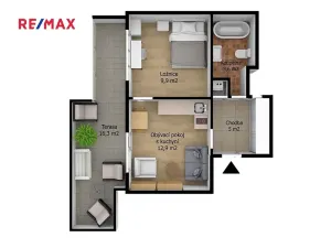 Pronájem bytu 2+kk, Praha - Nusle, U družstva Ideál, 32 m2