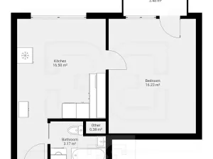 Pronájem bytu 1+1, České Budějovice, Emy Destinové, 36 m2